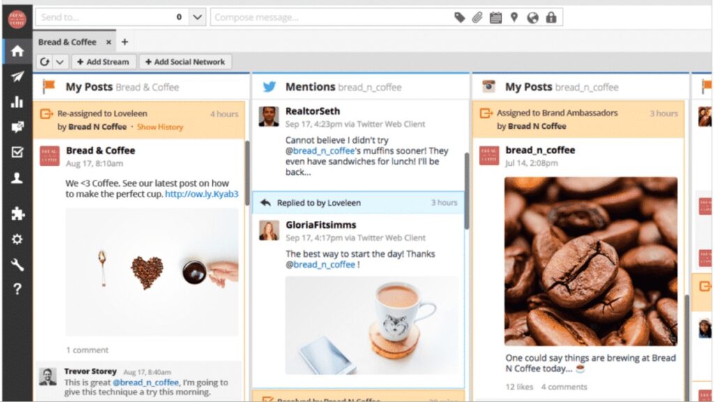 Hootsuite main dashboard