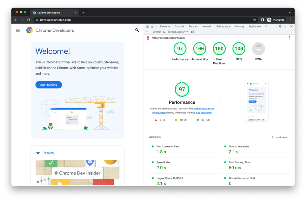 Lighthouse Google Developers Chrome