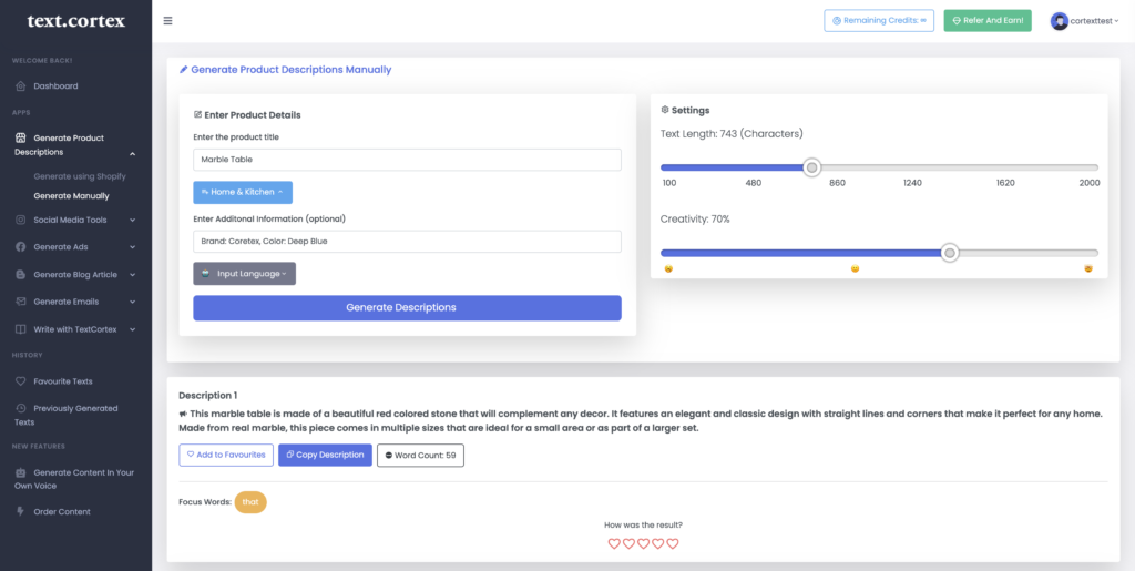 Text Cortex Writing Assistant