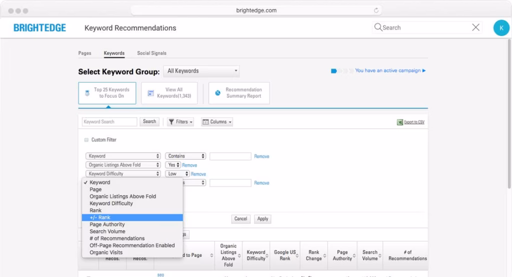 brightedge keyword research