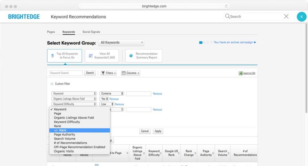brightedge keyword research