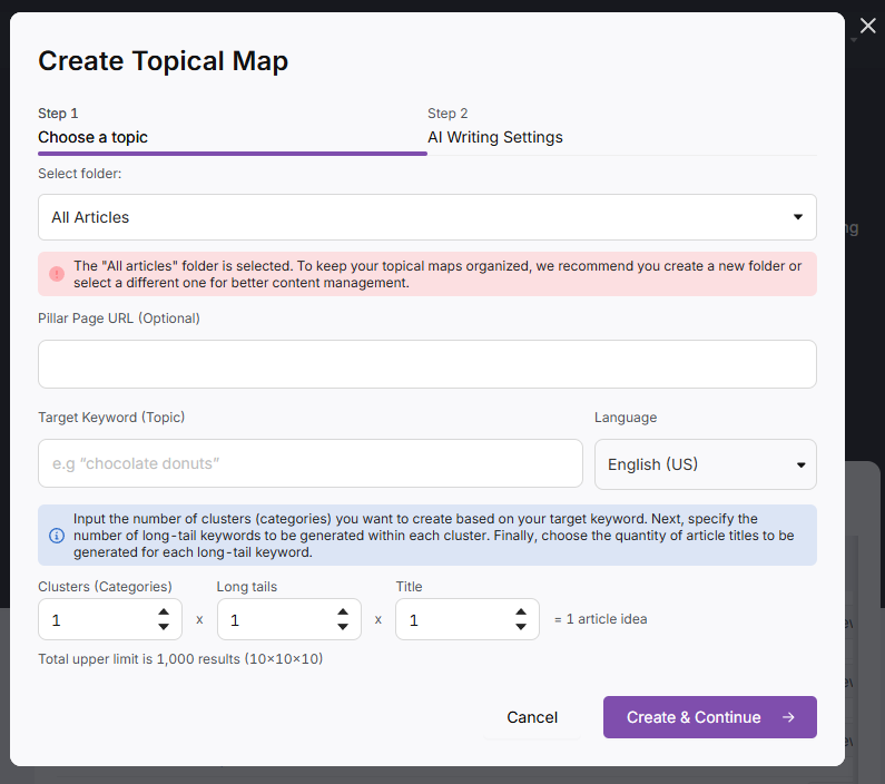 create a topical map search atlas