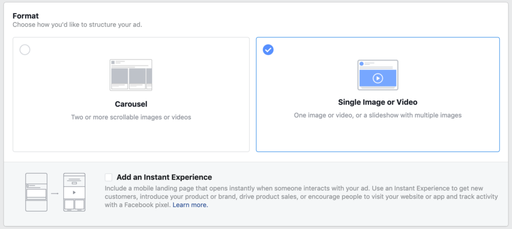 facebook ads formats via g2