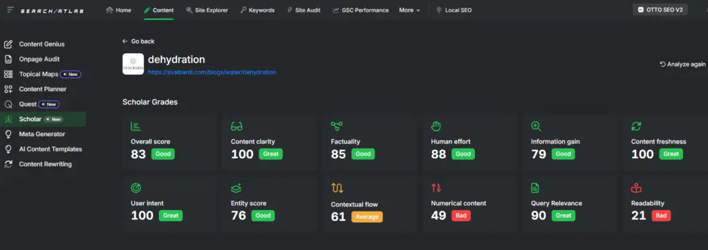 onpage seo scholar analysis