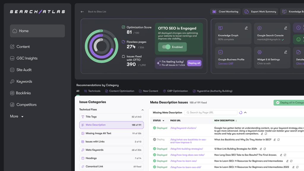 Search Atlas Dashboard