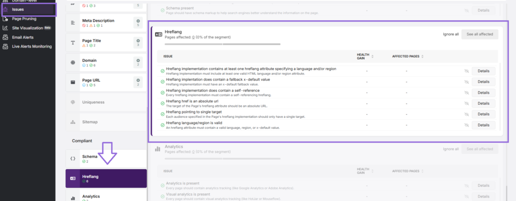 site audit suggestions hreflang