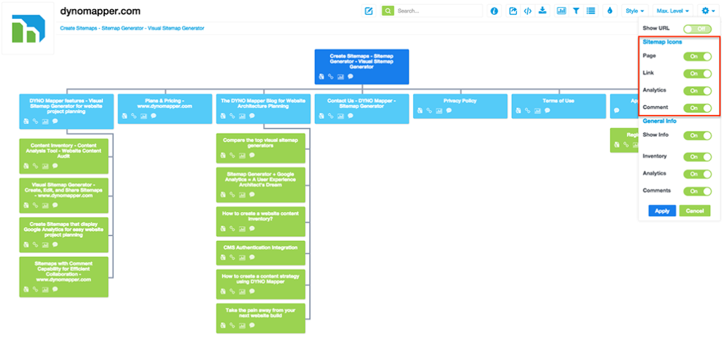 Dyno Mapper sitemap generator tool