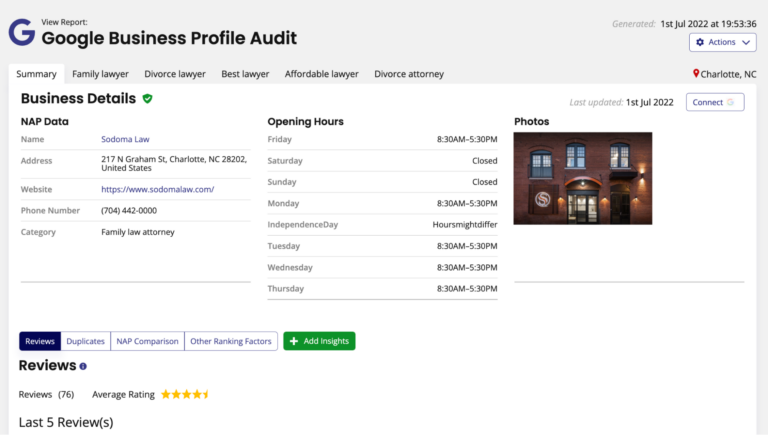 Google Business Profile Audit