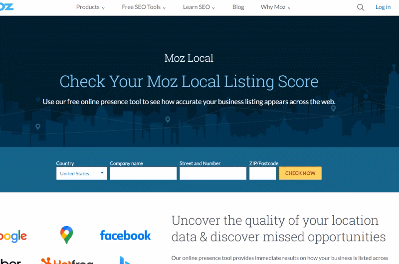 Moz local listing management tool
