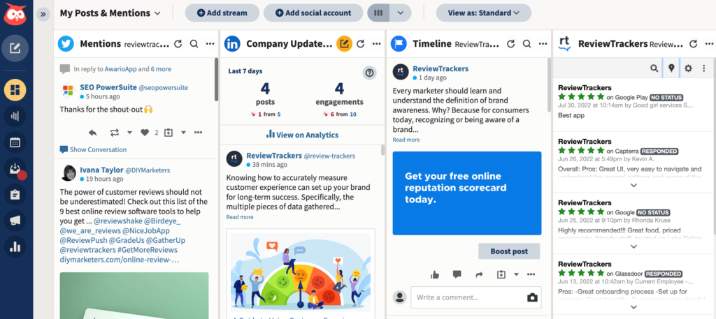 ReviewTrackers dashboard