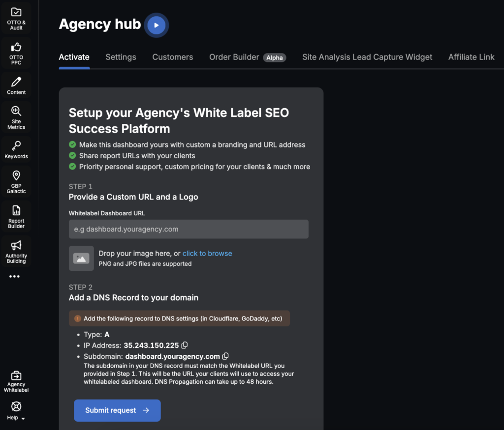 agency hub search atlas activate white label SEO