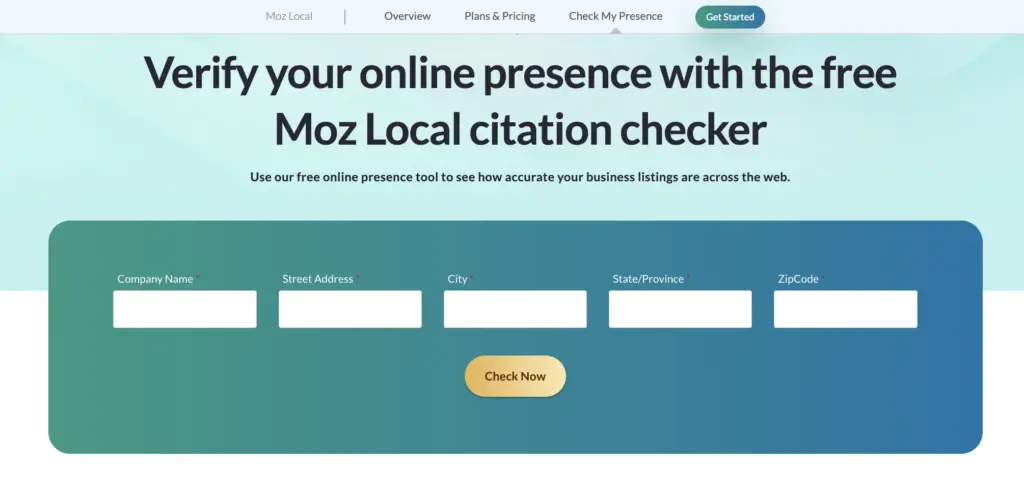 Moz Local citation checker