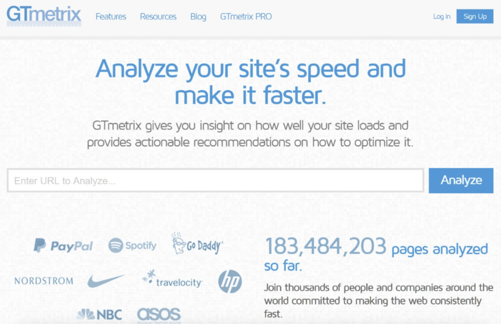 GTmetrix Speed Test Tool