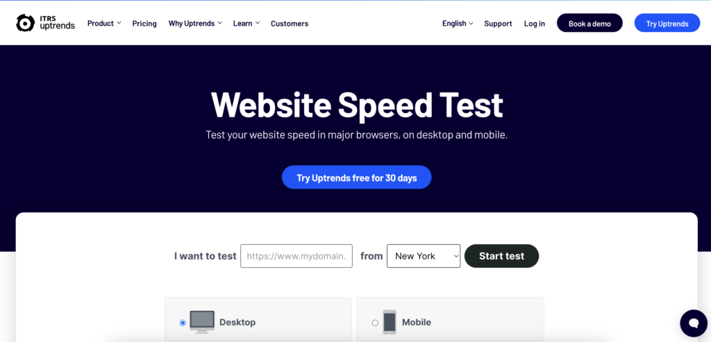 Website Speed Test UpTrends