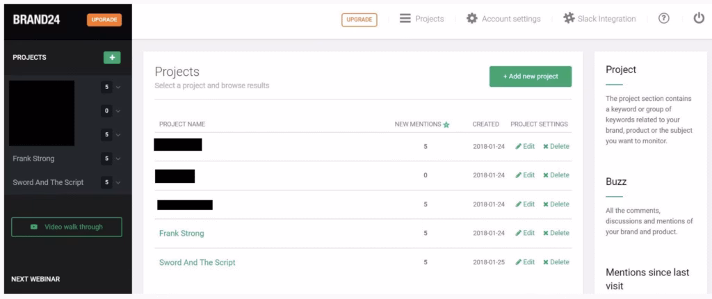brand24 dashboard