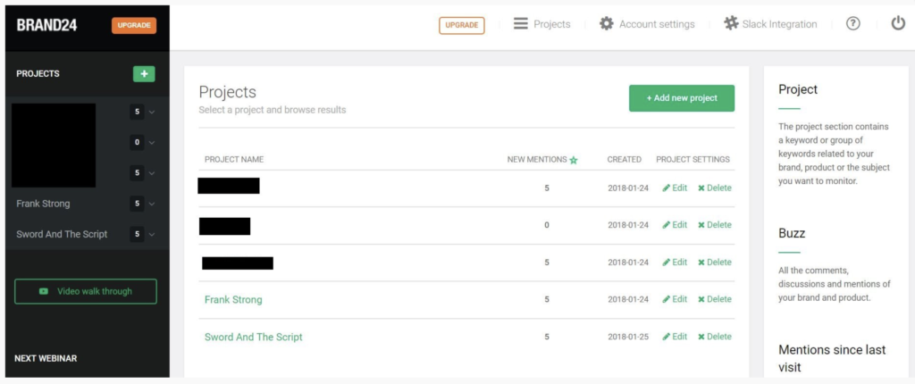 brand24 dashboard