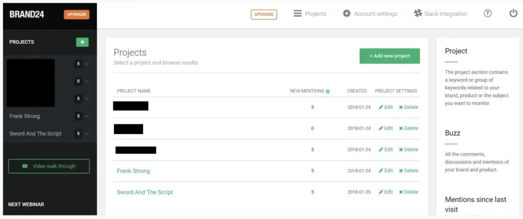 brand24 dashboard