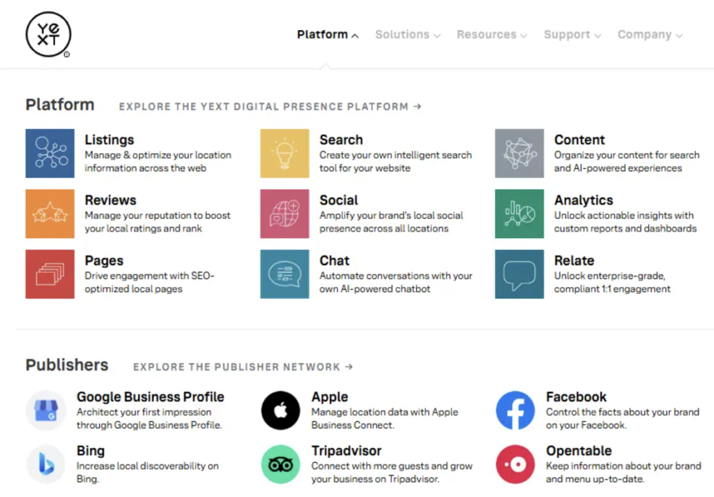 Yext’s listing management