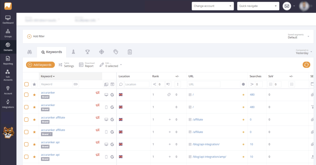 AccuRanker Real-Time Keyword Tracking - Rank Tracker