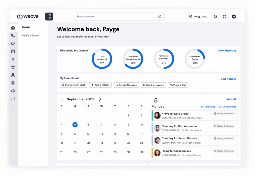 Weave dashboard