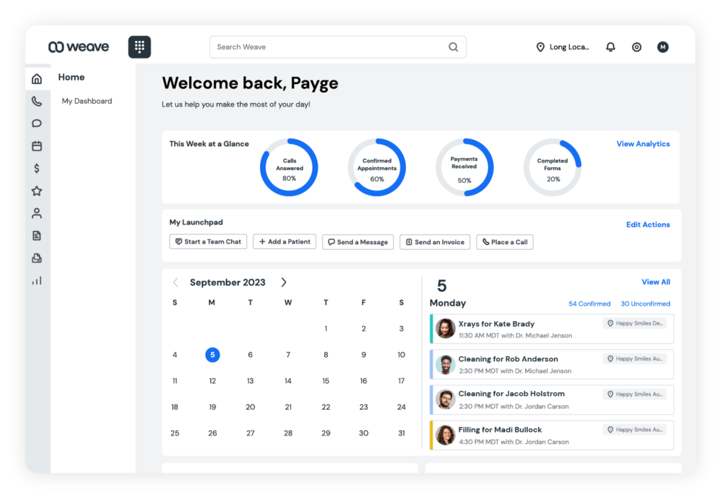 Weave dashboard