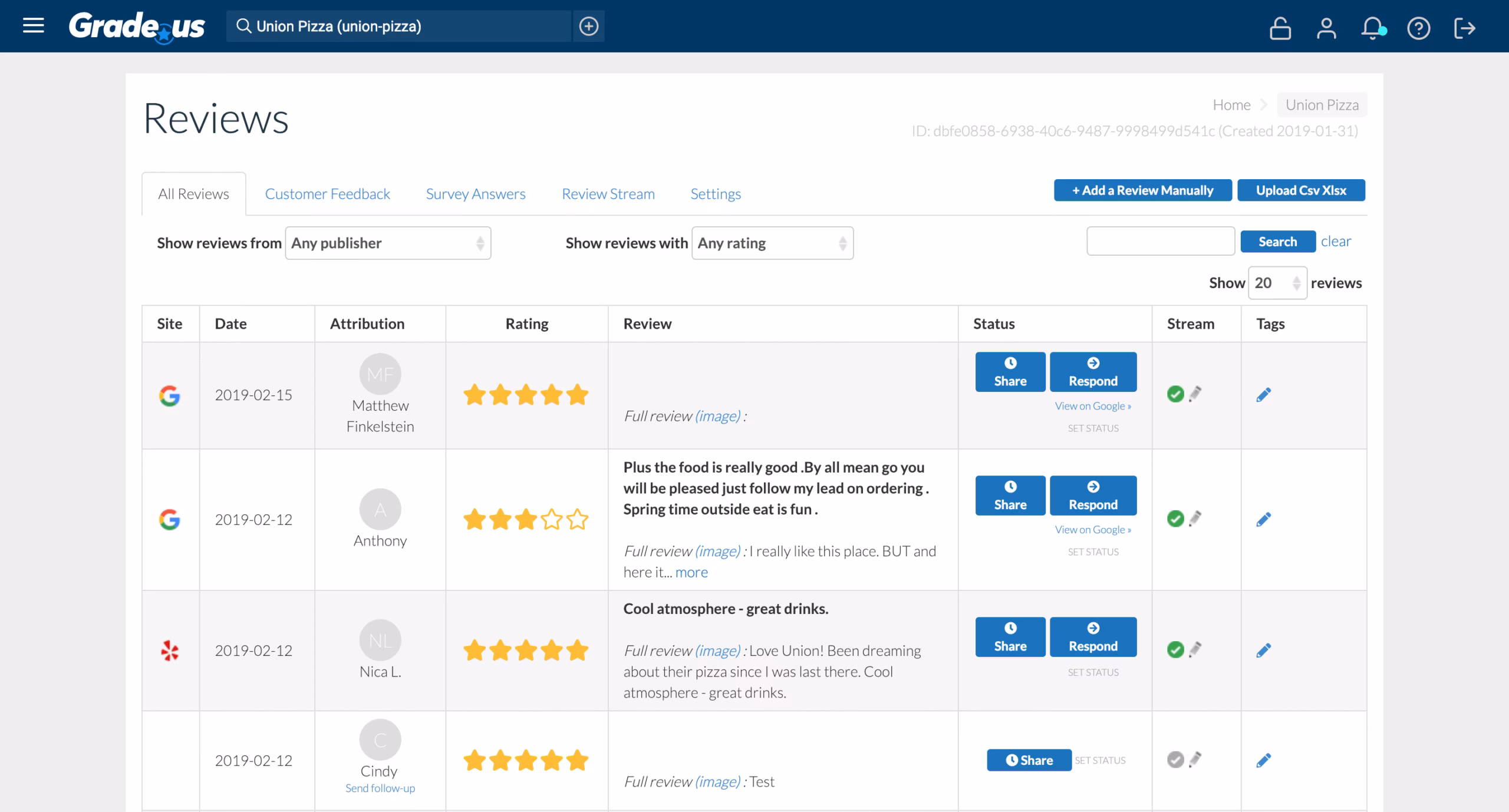 grade.us reviews dashboard