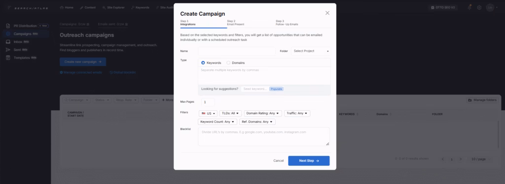 outreach campaign tool search atlas