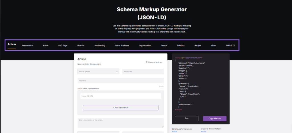 search atlas schema markup generator