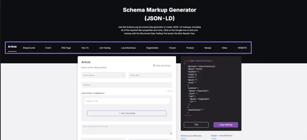 search atlas schema markup generator