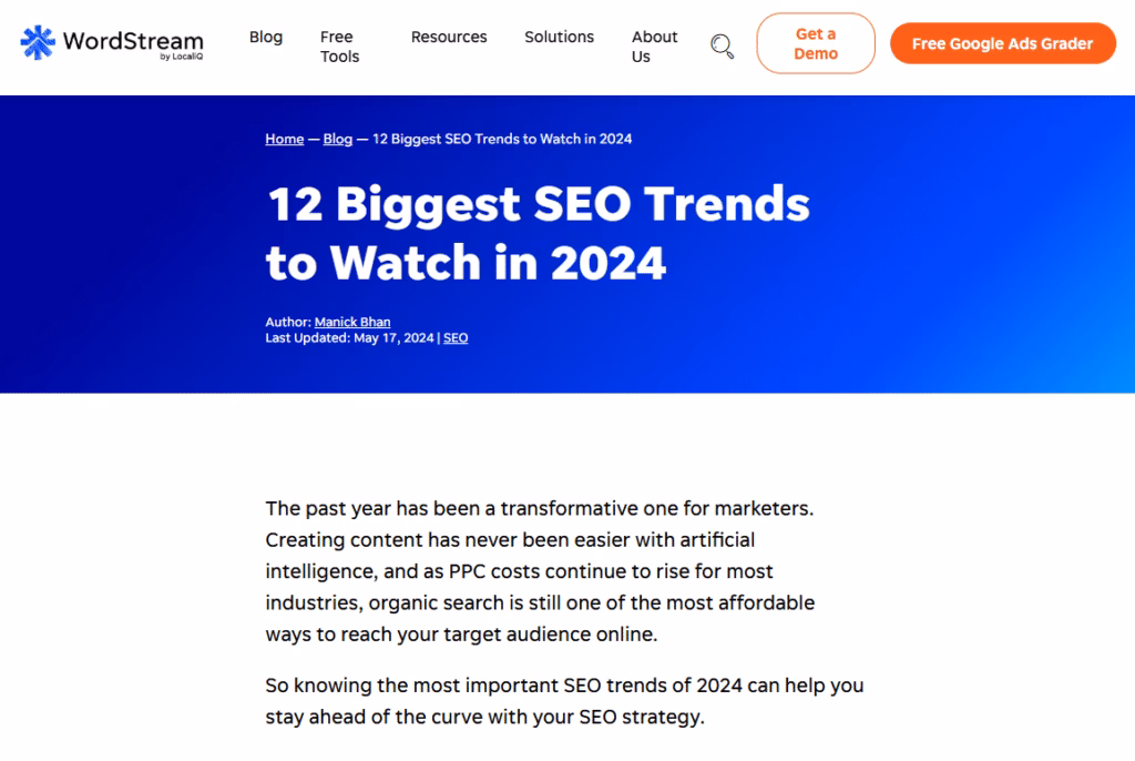 a guest blog on SEO trends