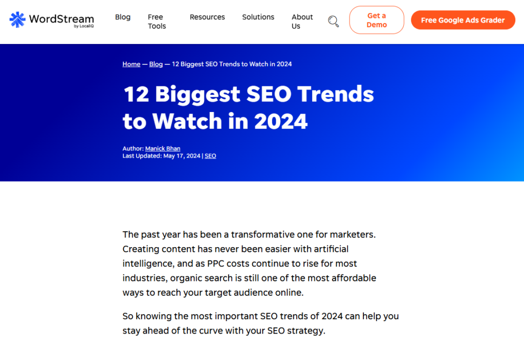 a guest blog on SEO trends