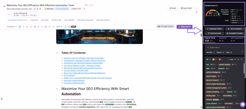 search atlas content genius tool