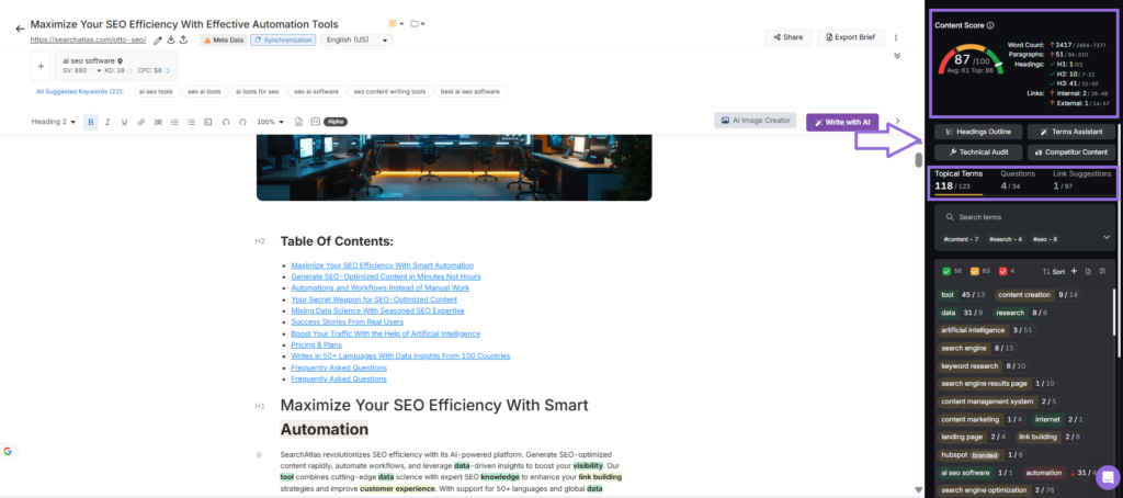 search atlas content genius tool