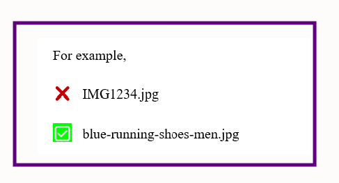 Naming images with relevant file names