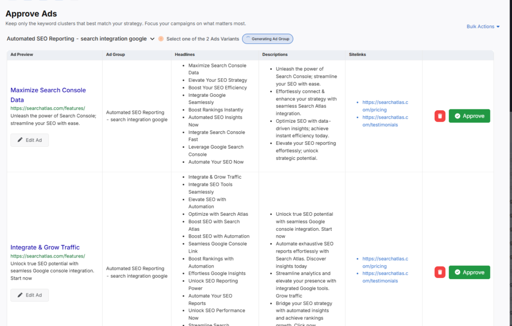 search atlas otto google ads