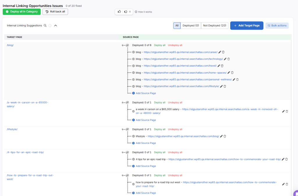 internal linking opportunities in search atlas otto seo tool