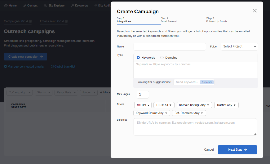 create outreach campaign in search atlas otto seo