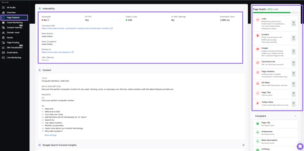 search atlas site audit tool page explorer
