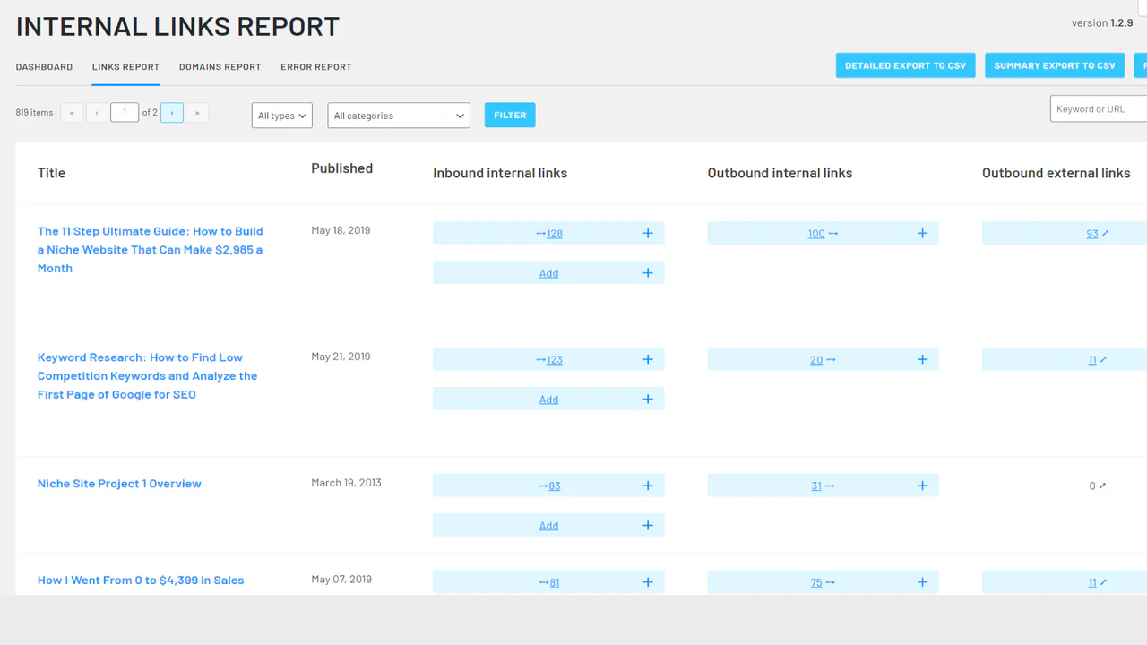 link whisper internal links report via shopify