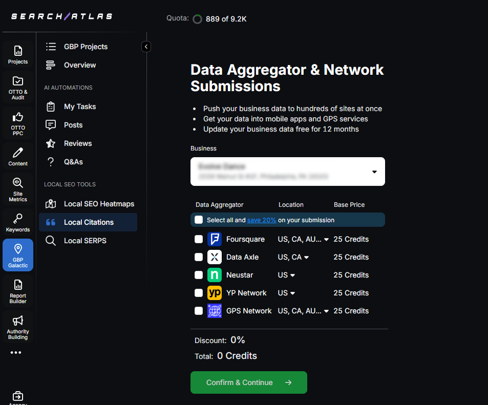 search atlas data aggregator citations network submissions