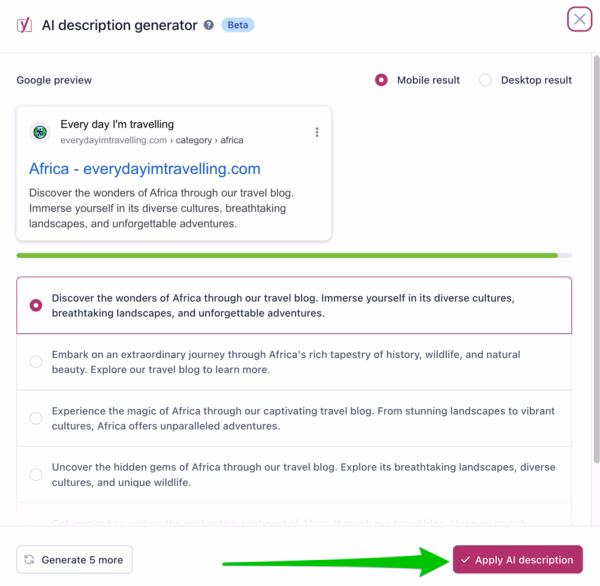 yoast seo description generator