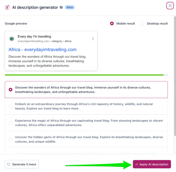yoast seo description generator