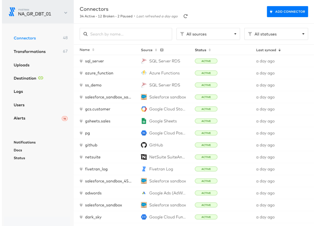 Fivetran Interface