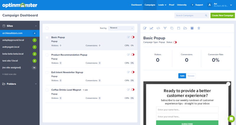 OptinMonster-campaign-dashboard