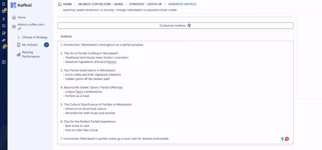 Kafkai dashboard