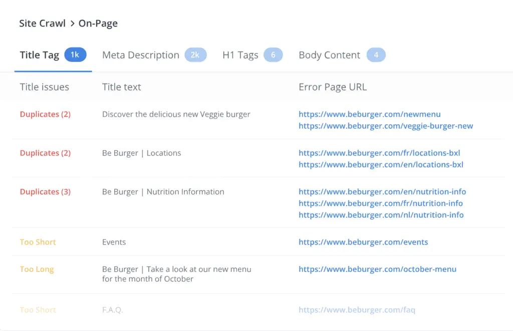 WooRank site audit