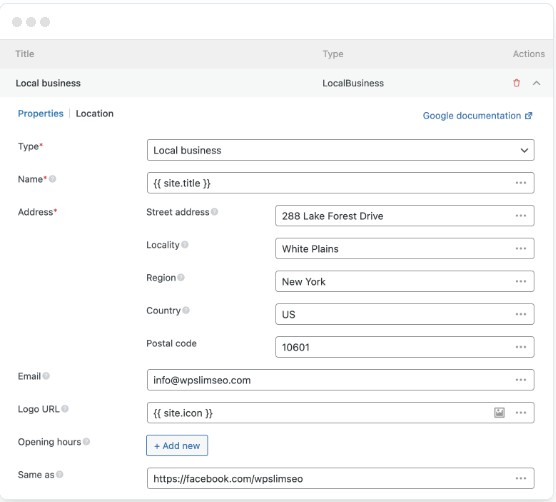 Slim SEO Schema