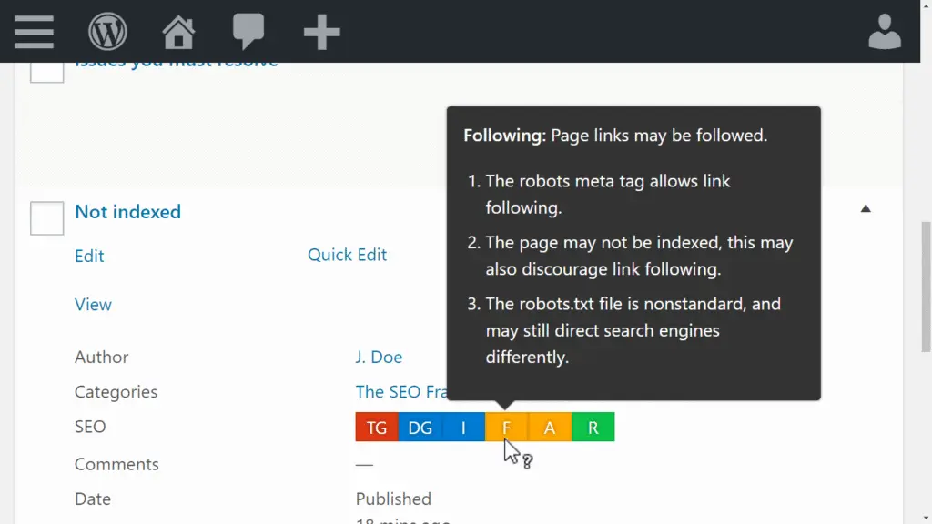 The SEO Framework no index