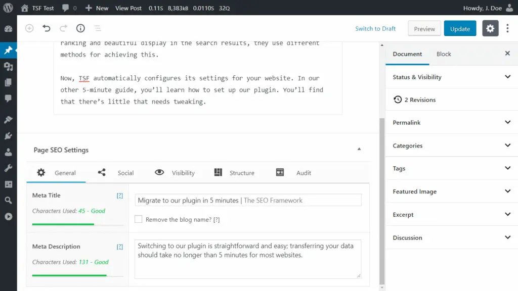 The SEO Framework title