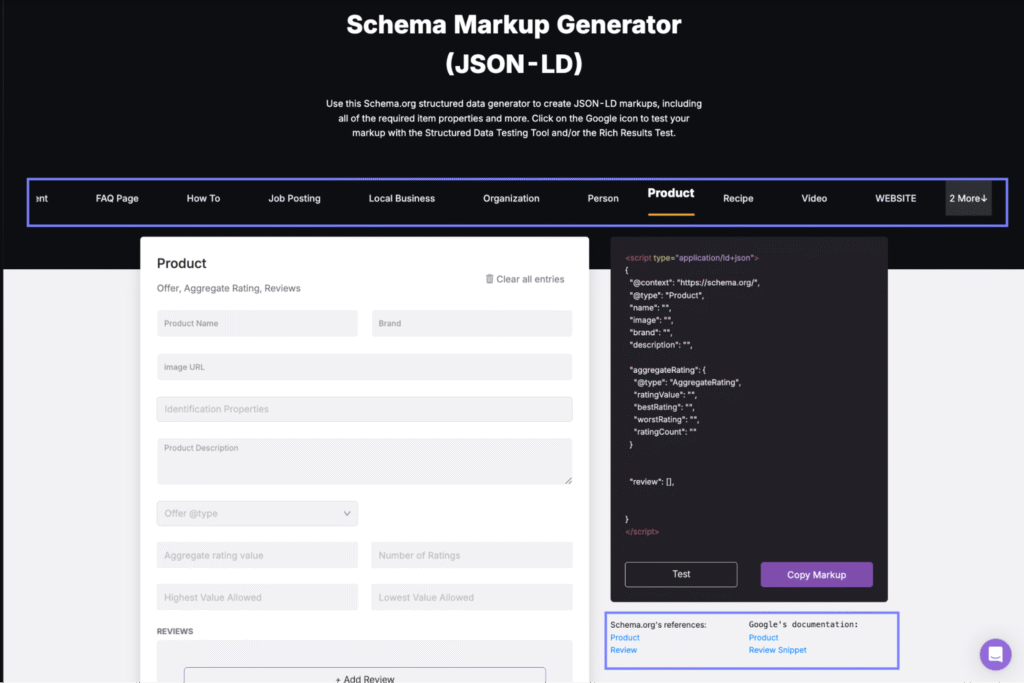 schema markup generator tool